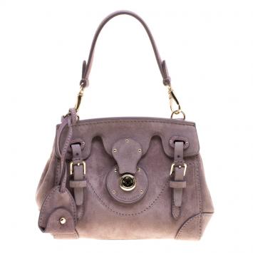 Pre Owned Ralph Lauren Lilac Suede Ricky Crossbody Bag