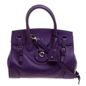Pre Owned Ralph Lauren Orchid Leather Ricky Top Handle Bag