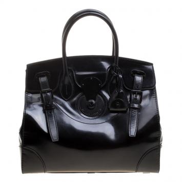 Pre Owned Ralph Lauren Black Patent Leather Ricky Tote