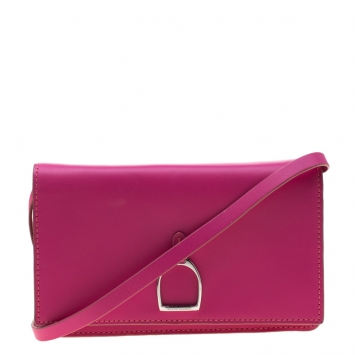 Pre Owned Ralph Lauren Pink Leather Mini  Vachetta Stirrup Crossbody Bag