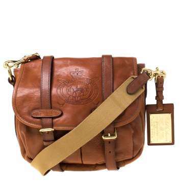 Pre Owned Ralph Lauren Tan Leather Crossbody Bag