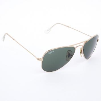 Pre Owned Ray Ban Gold Rimmed Large 42 Aviators