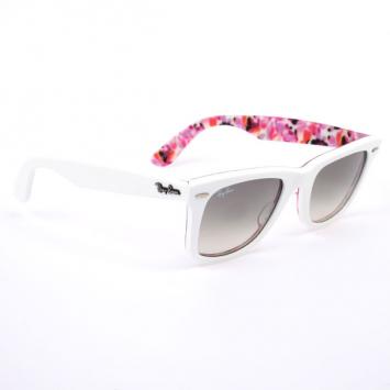 Pre Owned Ray-Ban White Rare Print Womens Wayfarers