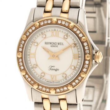 Pre Owned Raymond Weil Mother of Pearl Tango Stainless Steel Women's Wristwatch 22MM