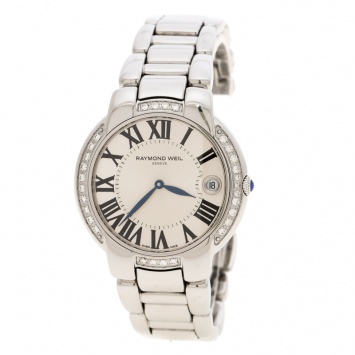 Pre Owned Raymond Weil Silver Jasmine 5235 Stainless Steel Women's Wristwatch 35 mm