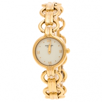 Pre Owned Raymond Weil White Gold Plated 9828 Women's Wristwatch 22MM