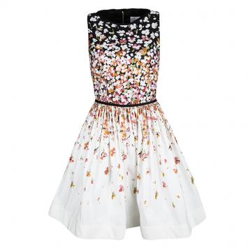 Pre Owned Red Valentino Multicolor Floral Print Sleeveless Dress S