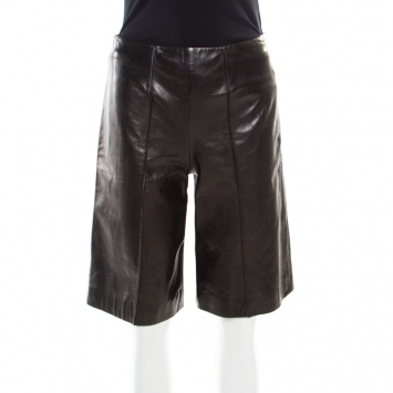 Pre Owned RED Valentino Black Lambskin Leather Culottes S