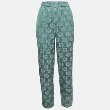 Pre Owned RED Valentino Sage Green Floral Jacquard Trousers M