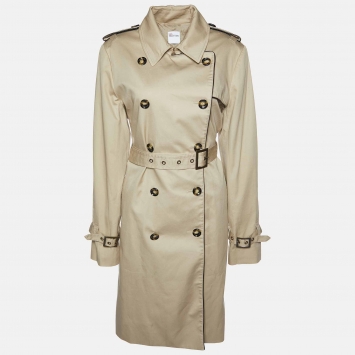 Pre Owned RED Valentino Beige Cotton Bow Detail Trench Coat L