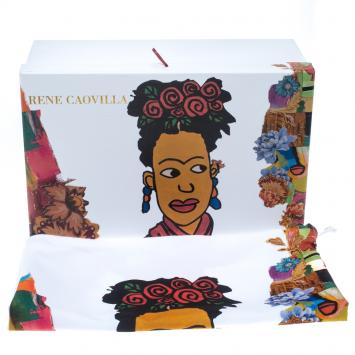 Pre Owned Mahaweb Frida Kahlo Design Limited Edition Shoe Box & Dust Bag for Rene Caovilla 