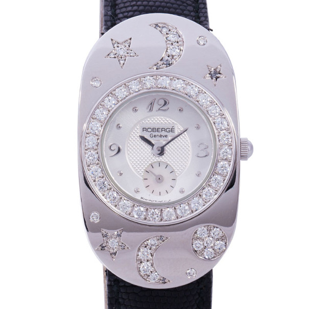 Roberge White 18K White Gold Classic Women's Wristwatch 24MM