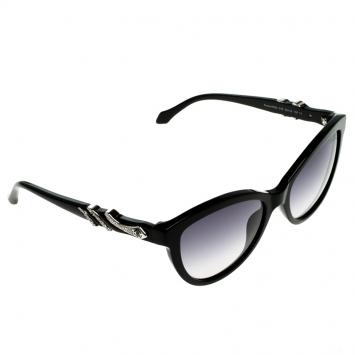 Pre Owned Roberto Cavalli Black Kuma 878S Cateye Sunglasses