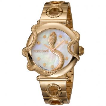 Pre Owned Roberto Cavalli MOP Rose Gold Plated Steel RV2L020M0071 Women's Wristwatch 36MM