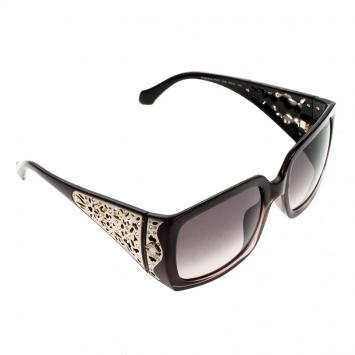 Pre Owned Roberto Cavalli Aldebaran 804T Crystal Embellished Square Sunglasses