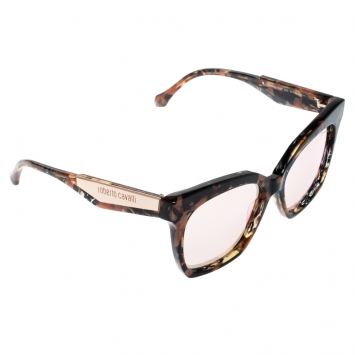 Pre Owned Roberto Cavalli Havana/ Pink Mirrored Montieri 1097 Wayfarer Sunglasses