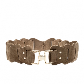 Pre Owned Roberto Cavalli Beige Suede Waist Belt Size 90CM