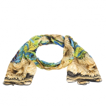 Pre Owned Roberto Cavalli Multicolor Eagle Print Silk Stole