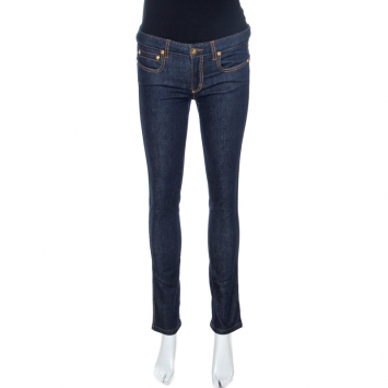 Pre Owned Roberto Cavalli Indigo Faded Effect Denim New Eva Jeans S