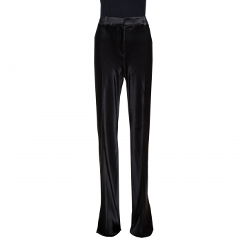 Pre Owned Roberto Cavalli Black Satin Flared Pants L