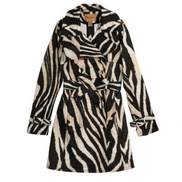 Pre Owned Roberto Cavalli for H&M Sheep Leather Print Trench Coat