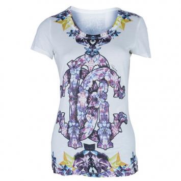 Pre Owned Roberto Cavalli Scoop Neck Printed T-Shirt S
