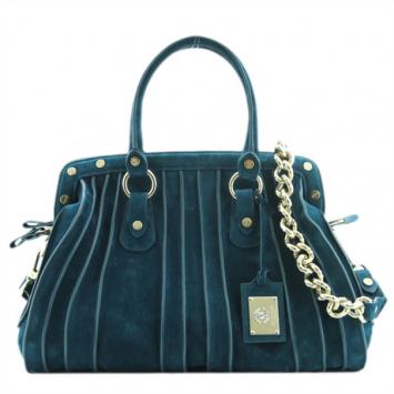 Pre Owned Roberto Cavalli Teal Nubuck Tote