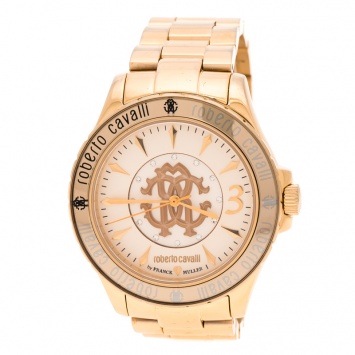 Pre Owned Roberto Cavalli Gold Plated Stainless Steel  RV1L001M0036 Women's Wristwatch 41 mm