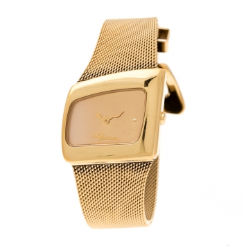 Pre Owned Roberto Cavalli Gold Plated Stainless Steel Curvo Women's Wristwatch 32 mm