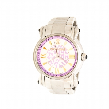 Pre Owned Roberto Cavalli Multicolor Dial Stainless Steel Anniversary 7253172545 Women's Wristwatch 39 mm