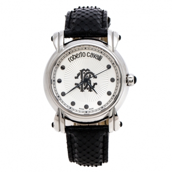 Pre Owned Roberto Cavalli Silver Stainless Steel Anniversary Collection 7251172615 Women's Wristwatch 40 mm
