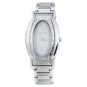 Pre Owned Roberto Cavalli Silver Stainless Steel Diana SWJ005 Women's Wristwatch 28 mm