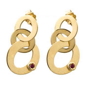 Pre Owned Roberto Coin Chic and Shine 18K Yellow Gold Circle Link Earrings