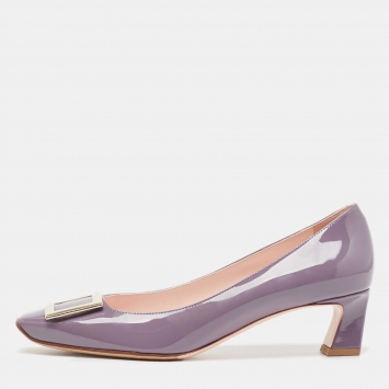 مملوكة مسبقًا Roger Vivier Purple Patent Block Pumps Size 41