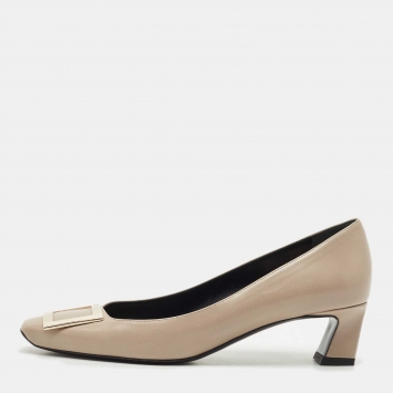 Roger Vivier Cream Leather Trompette Pumps Size 39