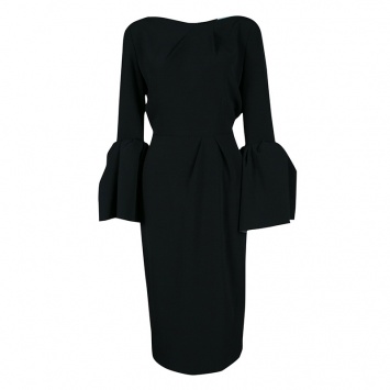 Pre Owned Roksanda Black Knit Bell Cuff Detail Margot Dress M