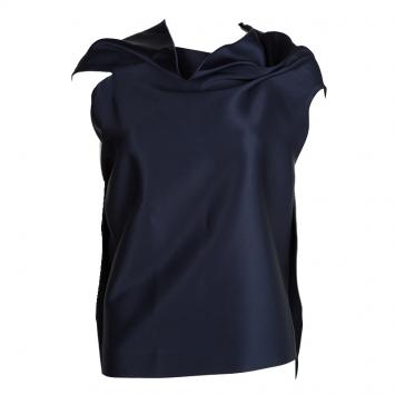 Pre Owned Roland Mouret Navy Blue Double-Faced Satin Eugene Top M