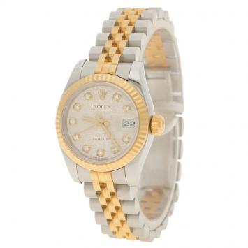 Pre Owned Rolex White Yellow Gold and Stainless Steel Datejust Women's Wristwatch 26mm