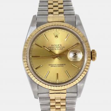 Pre Owned Rolex Oyster Perpetual 16233 Gold 18K Yellow Gold, Stainless Steel Automatic Women's Wristwatch 36mm