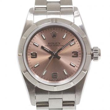 Pre Owned Rolex Pink Stainless Steel Oyster Perpetual Women's Wristwatch 25MM