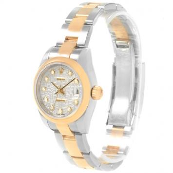 Pre Owned Rolex Silver 18K Yellow Gold and Stainless Steel Datejust Women's Wristwatch 26MM