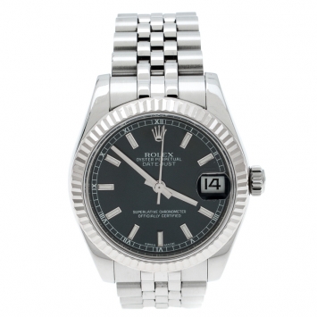 Pre Owned Rolex Blue Stainless Steel Datejust 31 178474 Women's Wristwatch 31 mm