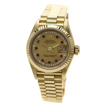 Pre Owned Rolex Gold 18K Yellow Gold Datejust Women's Wrist Watch 26 mm
