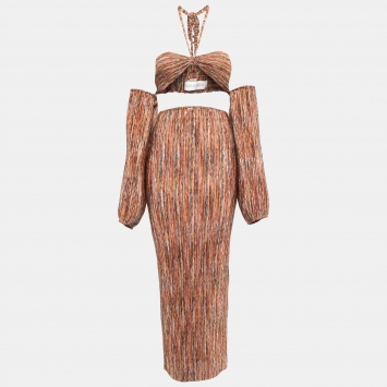 مملوكة مسبقًا Ronny Kobo Multicolor Knit Swayze Top Skirt Set M/S