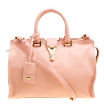 Pre Owned Saint Laurent Blush Pink Leather Small Cabas Chyc Tote