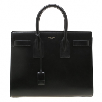 Pre Owned Saint Laurent Black Leather Small Classic Sac De Jour Tote