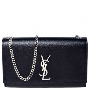 Pre Owned Saint Laurent Paris Black Leather Medium Kate Shoulder Bag