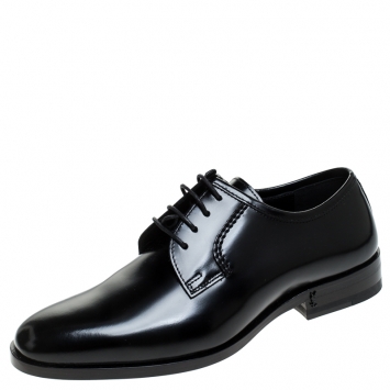 Pre Owned Saint Laurent Paris Black Leather Derby Size 36