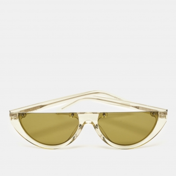 Pre Owned Saint Laurent Green SL563 Half Rim Cat Eye Sunglasses