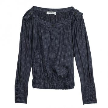 Pre Owned Saint Laurent Paris Silk Georgette Polka Dot Top M